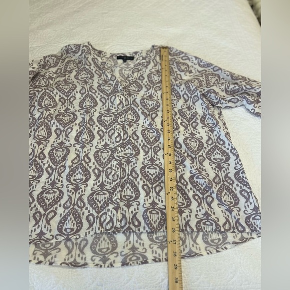 Fred David Cream/Lavender Print Tunic. Size 2X #Career #Casual - Picture 7 of 9